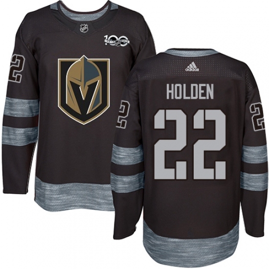 Men's Adidas Vegas Golden Knights #22 Nick Holden Authentic Black 1917-2017 100th Anniversary NHL Jersey Men's Adidas Vegas Golden Knights #22 Nick Holden Authentic Black 1917-2017 100th Anniversary NHL Jersey