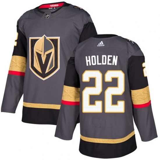 Men's Adidas Vegas Golden Knights #22 Nick Holden Premier Gray Home NHL Jersey Men's Adidas Vegas Golden Knights #22 Nick Holden Premier Gray Home NHL Jersey