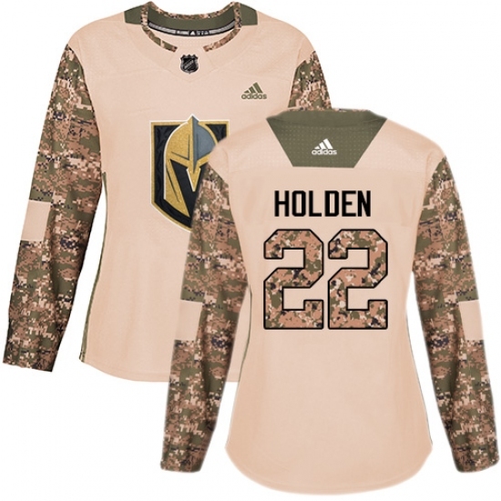 Women's Adidas Vegas Golden Knights #22 Nick Holden Authentic Camo Veterans Day Practice NHL Jersey Women's Adidas Vegas Golden Knights #22 Nick Holden Authentic Camo Veterans Day Practice NHL Jersey