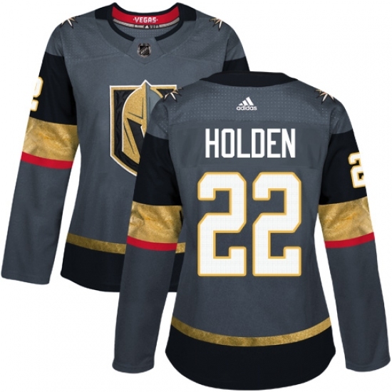 Women's Adidas Vegas Golden Knights #22 Nick Holden Authentic Gray Home NHL Jersey Women's Adidas Vegas Golden Knights #22 Nick Holden Authentic Gray Home NHL Jersey