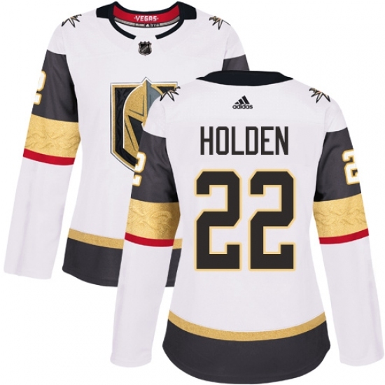 Women's Adidas Vegas Golden Knights #22 Nick Holden Authentic White Away NHL Jersey Women's Adidas Vegas Golden Knights #22 Nick Holden Authentic White Away NHL Jersey