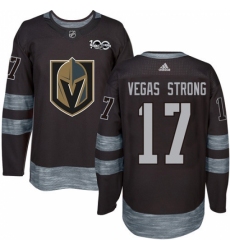 Men's Adidas Vegas Golden Knights #17 Vegas Strong Authentic Black 1917-2017 100th Anniversary NHL Jersey
