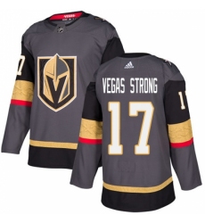 Men's Adidas Vegas Golden Knights #17 Vegas Strong Premier Gray Home NHL Jersey