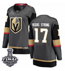 Women's Vegas Golden Knights #17 Vegas Strong Authentic Black Home Fanatics Branded Breakaway 2018 Stanley Cup Final NHL Jersey