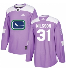 Youth Adidas Vancouver Canucks #31 Anders Nilsson Authentic Purple Fights Cancer Practice NHL Jersey
