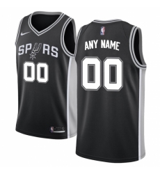 Men's San Antonio Spurs Nike Black Swingman Custom Jersey - Icon Edition