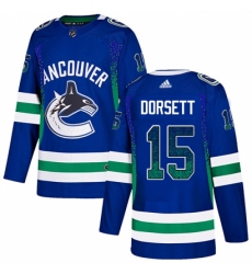 Men's Adidas Vancouver Canucks #15 Derek Dorsett Authentic Blue Drift Fashion NHL Jersey