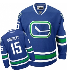 Men's Reebok Vancouver Canucks #15 Derek Dorsett Premier Royal Blue Third NHL Jersey