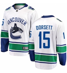 Men's Vancouver Canucks #15 Derek Dorsett Fanatics Branded White Away Breakaway NHL Jersey