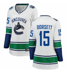 Women's Vancouver Canucks #15 Derek Dorsett Fanatics Branded White Away Breakaway NHL Jersey