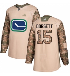 Youth Adidas Vancouver Canucks #15 Derek Dorsett Authentic Camo Veterans Day Practice NHL Jersey