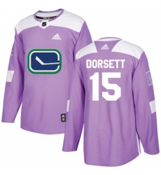 Youth Adidas Vancouver Canucks #15 Derek Dorsett Authentic Purple Fights Cancer Practice NHL Jersey