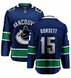 Youth Vancouver Canucks #15 Derek Dorsett Fanatics Branded Blue Home Breakaway NHL Jersey
