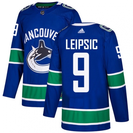 Men's Adidas Vancouver Canucks #9 Brendan Leipsic Authentic Blue Home NHL Jersey Men's Adidas Vancouver Canucks #9 Brendan Leipsic Authentic Blue Home NHL Jersey