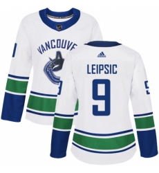 Women's Adidas Vancouver Canucks #9 Brendan Leipsic Authentic White Away NHL Jersey Women's Adidas Vancouver Canucks #9 Brendan Leipsic Authentic White Away NHL Jersey