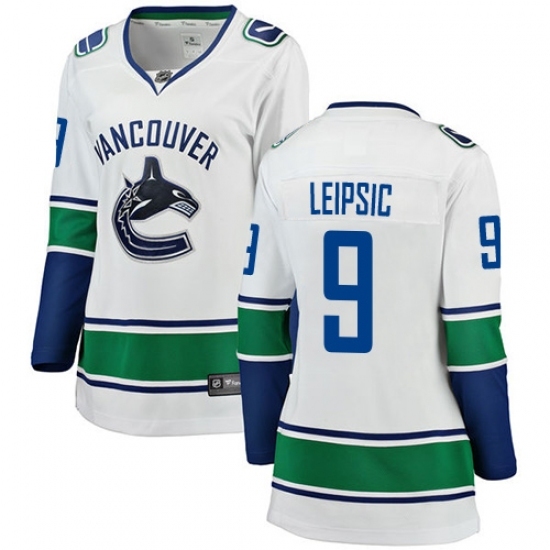 Women's Vancouver Canucks #9 Brendan Leipsic Fanatics Branded White Away Breakaway NHL Jersey Women's Vancouver Canucks #9 Brendan Leipsic Fanatics Branded White Away Breakaway NHL Jersey