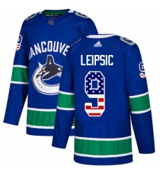 Youth Adidas Vancouver Canucks #9 Brendan Leipsic Authentic Blue USA Flag Fashion NHL Jersey Youth Adidas Vancouver Canucks #9 Brendan Leipsic Authentic Blue USA Flag Fashion NHL Jersey