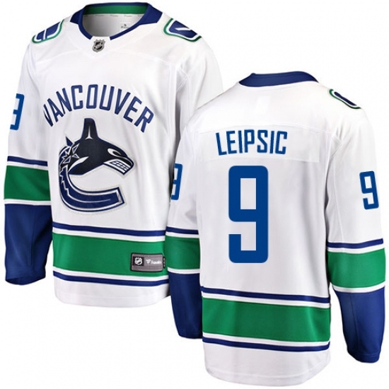 Youth Vancouver Canucks #9 Brendan Leipsic Fanatics Branded White Away Breakaway NHL Jersey Youth Vancouver Canucks #9 Brendan Leipsic Fanatics Branded White Away Breakaway NHL Jersey