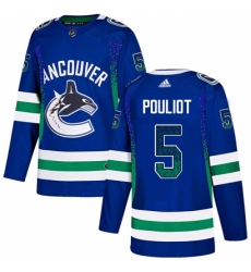 Men's Adidas Vancouver Canucks #5 Derrick Pouliot Authentic Blue Drift Fashion NHL Jersey