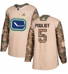 Men's Adidas Vancouver Canucks #5 Derrick Pouliot Authentic Camo Veterans Day Practice NHL Jersey