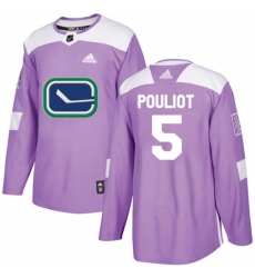 Men's Adidas Vancouver Canucks #5 Derrick Pouliot Authentic Purple Fights Cancer Practice NHL Jersey