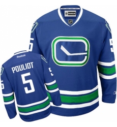 Men's Reebok Vancouver Canucks #5 Derrick Pouliot Premier Royal Blue Third NHL Jersey