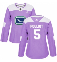 Women's Adidas Vancouver Canucks #5 Derrick Pouliot Authentic Purple Fights Cancer Practice NHL Jersey