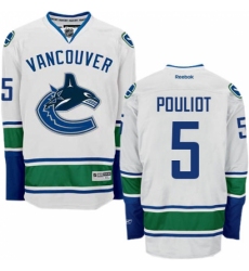 Women's Reebok Vancouver Canucks #5 Derrick Pouliot Authentic White Away NHL Jersey