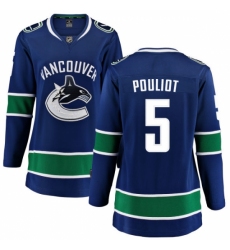 Women's Vancouver Canucks #5 Derrick Pouliot Fanatics Branded Blue Home Breakaway NHL Jersey