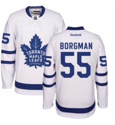 Youth Reebok Toronto Maple Leafs #55 Andreas Borgman Authentic White Away NHL Jersey