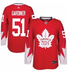 Men's Adidas Toronto Maple Leafs #51 Jake Gardiner Authentic Red Alternate NHL Jersey