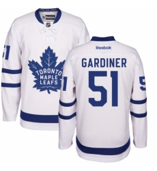 Men's Reebok Toronto Maple Leafs #51 Jake Gardiner Authentic White Away NHL Jersey