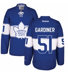 Men's Reebok Toronto Maple Leafs #51 Jake Gardiner Premier Royal Blue 2017 Centennial Classic NHL Jersey