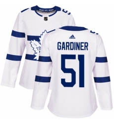 Women's Adidas Toronto Maple Leafs #51 Jake Gardiner Authentic White 2018 Stadium Series NHL Jersey
