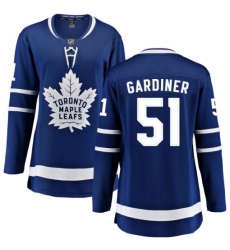 Women's Toronto Maple Leafs #51 Jake Gardiner Fanatics Branded Royal Blue Home Breakaway NHL Jersey