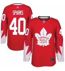 Men's Adidas Toronto Maple Leafs #40 Garret Sparks Authentic Red Alternate NHL Jersey