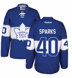 Men's Reebok Toronto Maple Leafs #40 Garret Sparks Authentic Royal Blue 2017 Centennial Classic NHL Jersey