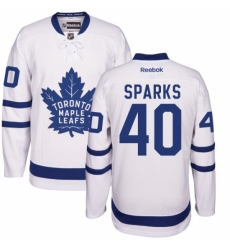Men's Reebok Toronto Maple Leafs #40 Garret Sparks Authentic White Away NHL Jersey