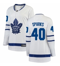 Women's Toronto Maple Leafs #40 Garret Sparks Authentic White Away Fanatics Branded Breakaway NHL Jersey