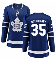 Women's Toronto Maple Leafs #35 Curtis McElhinney Fanatics Branded Royal Blue Home Breakaway NHL Jersey