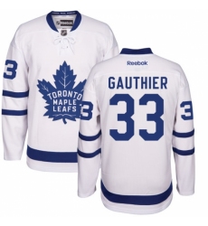 Men's Reebok Toronto Maple Leafs #33 Frederik Gauthier Authentic White Away NHL Jersey