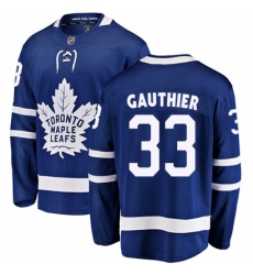 Men's Toronto Maple Leafs #33 Frederik Gauthier Fanatics Branded Royal Blue Home Breakaway NHL Jersey