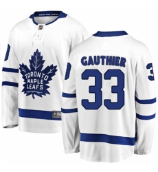 Men's Toronto Maple Leafs #33 Frederik Gauthier Fanatics Branded White Away Breakaway NHL Jersey