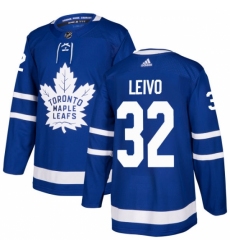 Men's Adidas Toronto Maple Leafs #32 Josh Leivo Authentic Royal Blue Home NHL Jersey