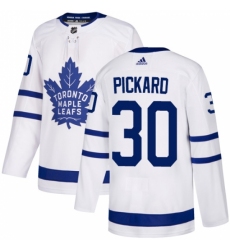 Men's Adidas Toronto Maple Leafs #30 Calvin Pickard Authentic White Away NHL Jersey