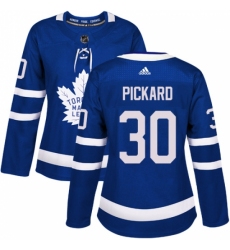 Women's Adidas Toronto Maple Leafs #30 Calvin Pickard Authentic Royal Blue Home NHL Jersey
