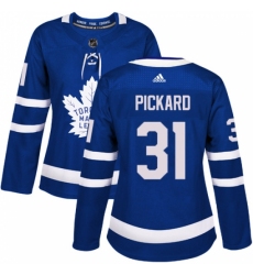 Women's Adidas Toronto Maple Leafs #31 Calvin Pickard Authentic Royal Blue Home NHL Jersey