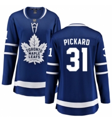Women's Toronto Maple Leafs #31 Calvin Pickard Fanatics Branded Royal Blue Home Breakaway NHL Jersey