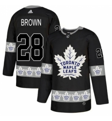 Men's Adidas Toronto Maple Leafs #28 Connor Brown Authentic Black Team Logo Fashion NHL Jersey