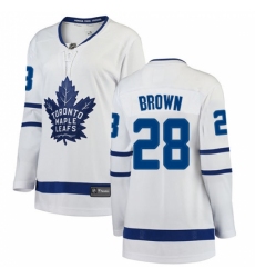 Women's Toronto Maple Leafs #28 Connor Brown Authentic White Away Fanatics Branded Breakaway NHL Jersey